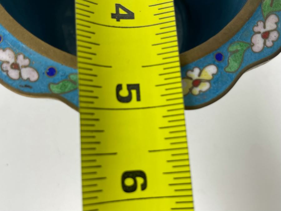 Small Chinese Cloisonne Flower Pot Planter 5W X 3.5H [Photo 7]