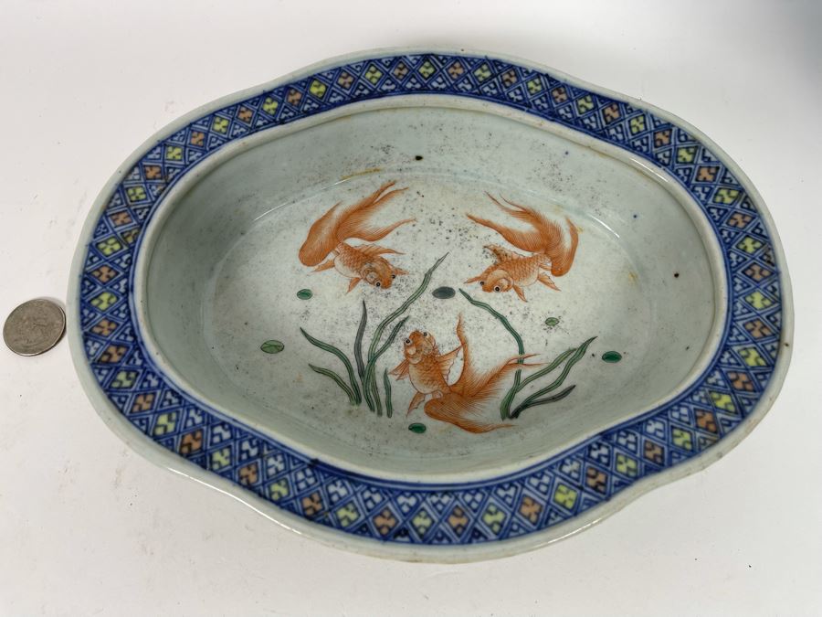 Chinese Porcelain Dish Bowl 9.5W X 7.5D X 1.5H [Photo 2]