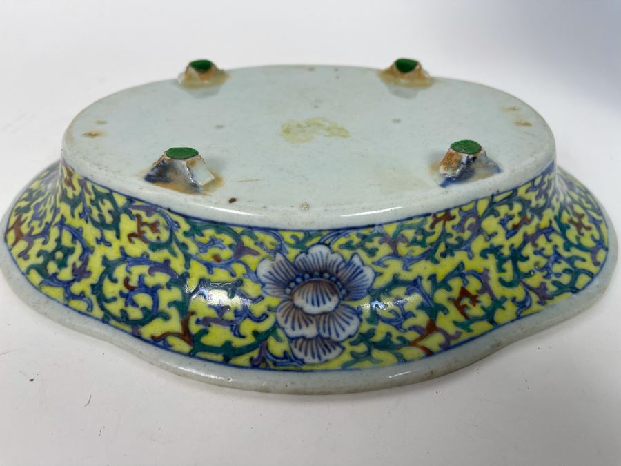 Chinese Porcelain Dish Bowl 9.5W X 7.5D X 1.5H [Photo 6]
