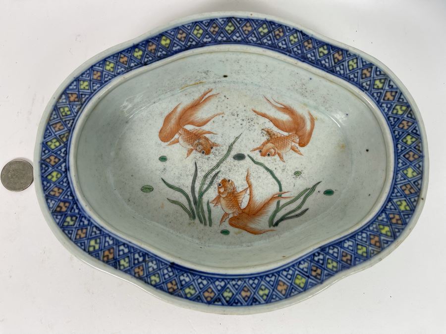 Chinese Porcelain Dish Bowl 9.5W X 7.5D X 1.5H [Photo 1]