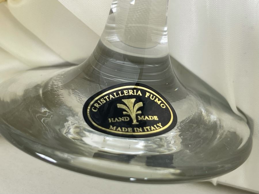 New Set Of Six Italian Cristalleria Fumo Colored Wine Glasses [Photo 7]