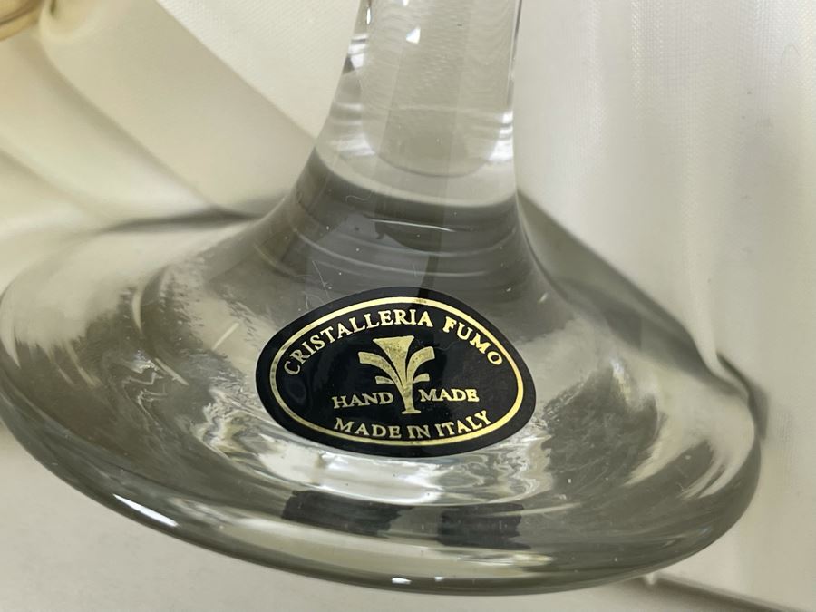 New Set Of Six Italian Cristalleria Fumo Colored Wine Glasses [Photo 8]
