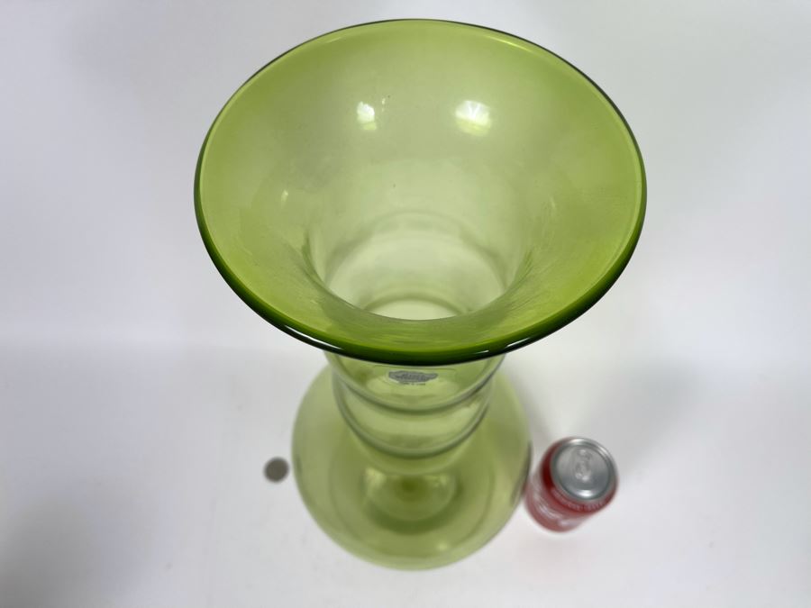 Large Kiwi Green Blenko Glass Vase Retails $89 [Photo 5]