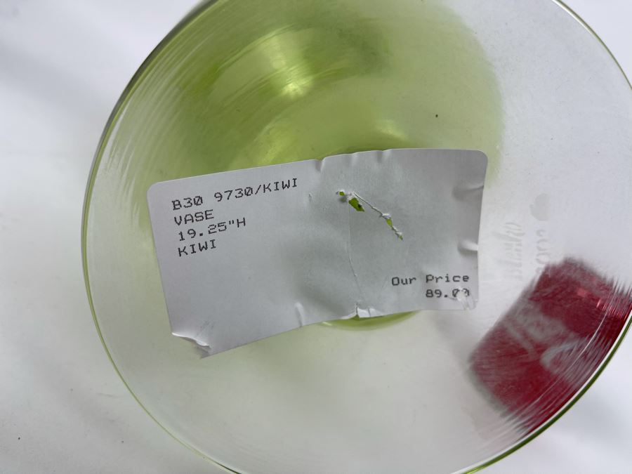 Large Kiwi Green Blenko Glass Vase Retails $89 [Photo 6]