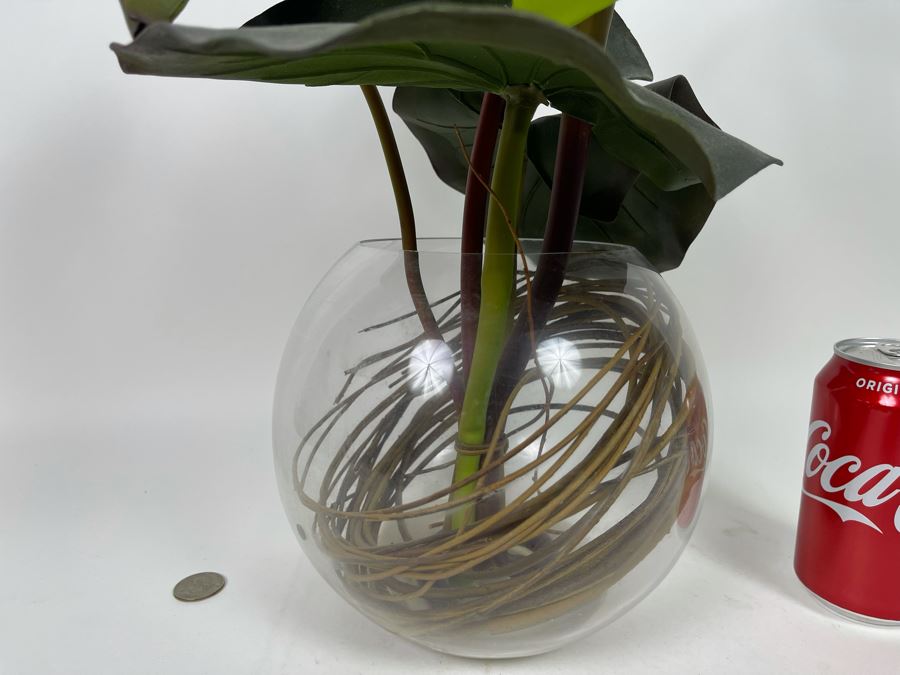 Artificial Floral Arrangement With Glass Vase 17H [Photo 3]