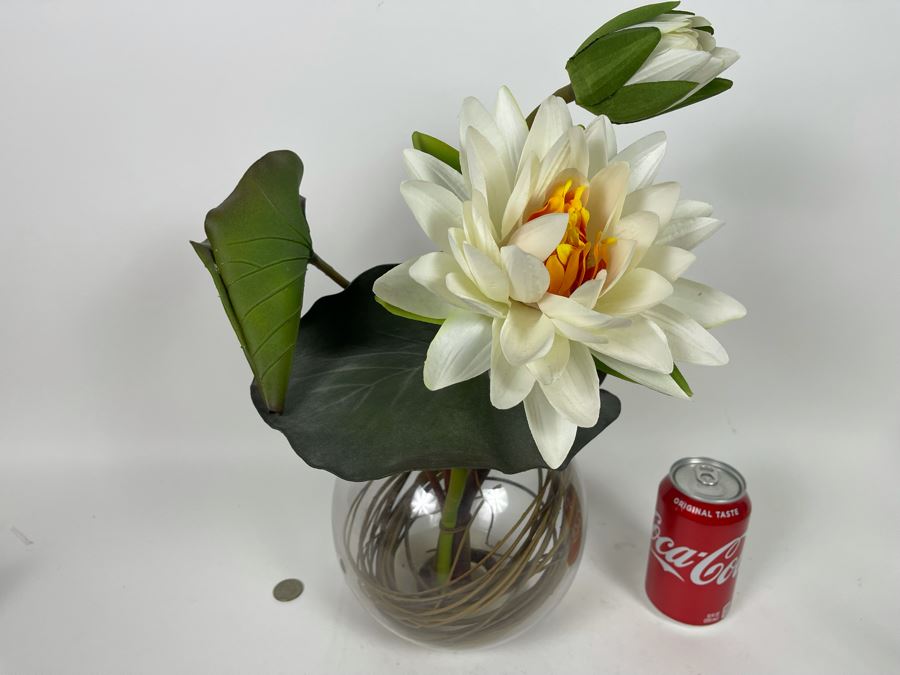 Artificial Floral Arrangement With Glass Vase 17H [Photo 2]