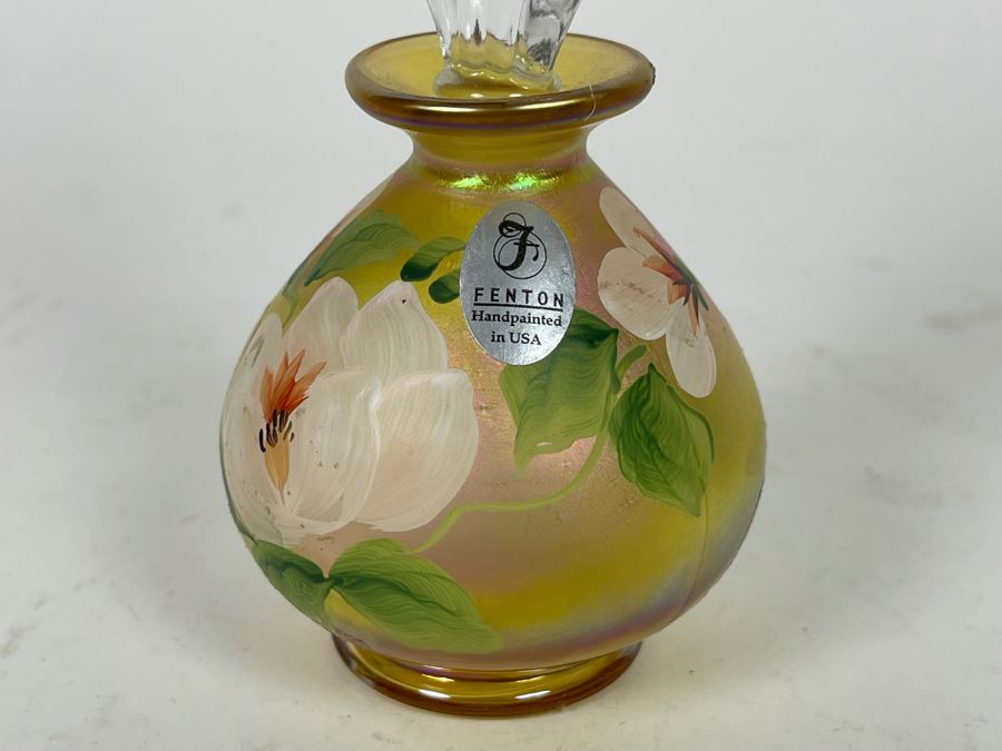 Signed Fenton Glass Perfume Bottle 6.5H [Photo 3]