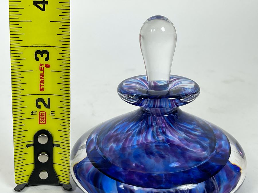 Signed Art Glass Perfume Bottle 3.5H [Photo 7]