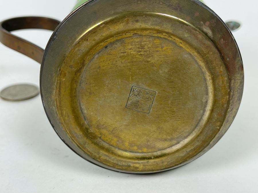 Vintage Chinese Dragon Cloisonne Jade Jadeite Teapot 4.5H [Photo 8]