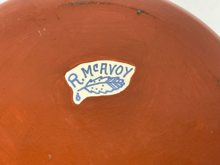 Vintage Hand Painted Pottery Signed R. McAvoy 7W X 3.5H [Photo 7]
