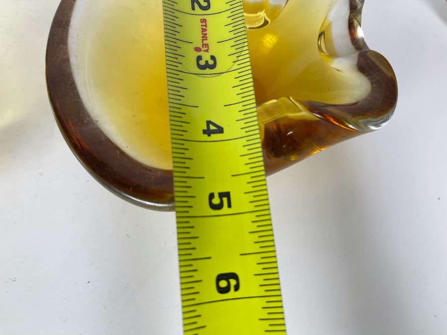 Pair Of Amber Glass Ashtrays 6W And 5W [Photo 7]