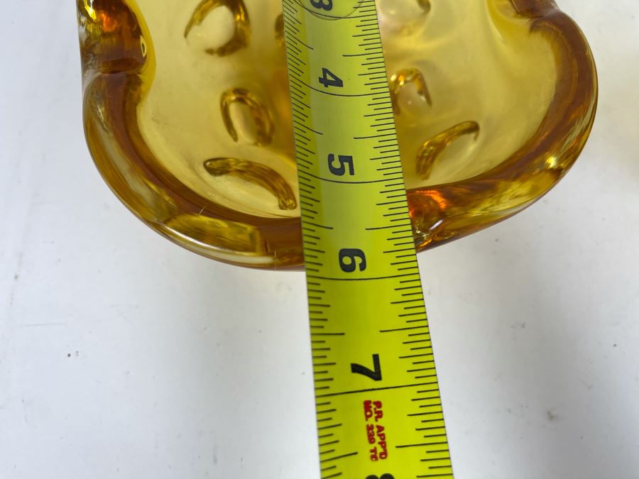 Pair Of Amber Glass Ashtrays 6W And 5W [Photo 6]