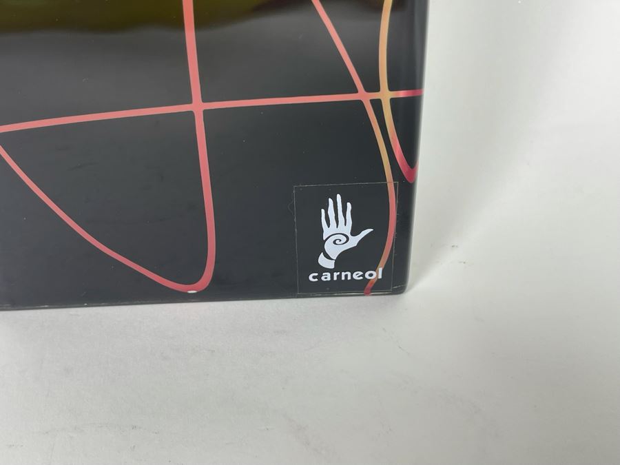 Red And Black S-Shaped Glass Clock By Carneol Made In Hungary Retails $129 [Photo 4]