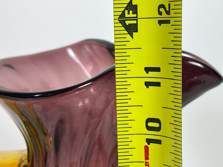 Hand Signed Richard Blenko Glass Pitcher 11H [Photo 7]