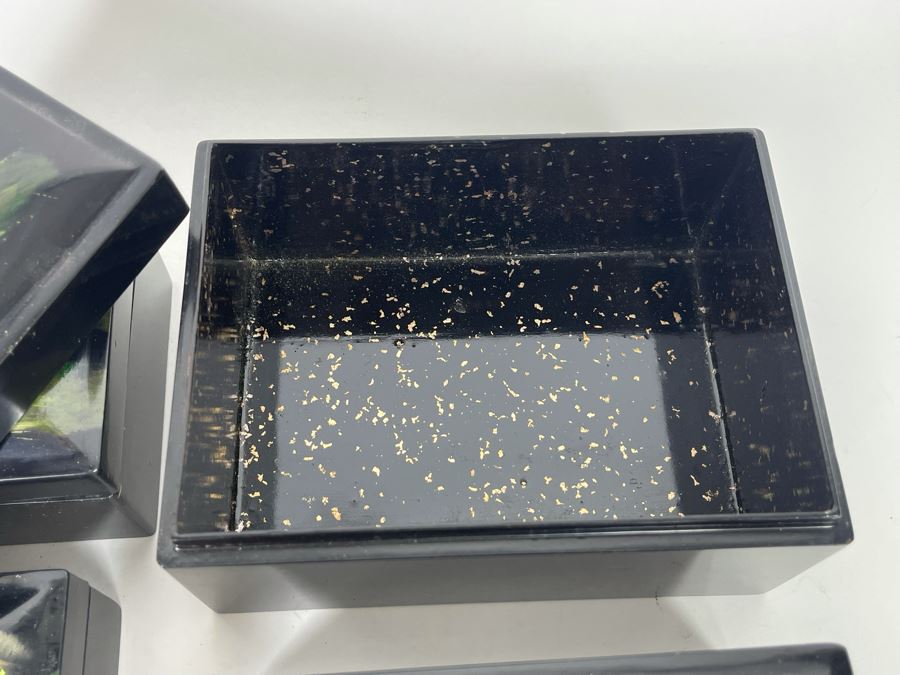 Set Of Five Lacquer Nesting Boxes 5.5W X 4D X 3H [Photo 8]