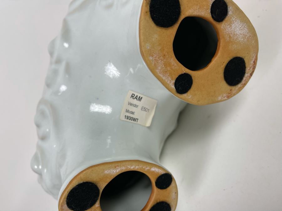 Decorative White Ceramic Ram Sculpture 12W X 10.5H [Photo 5]