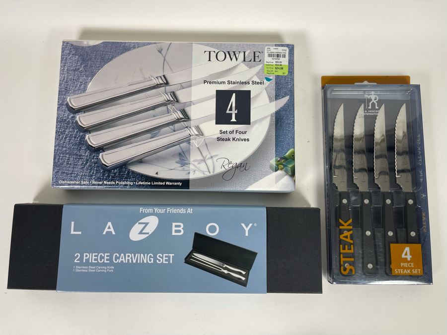 Various New Steak Knives And 2 Piece Carving Set [Photo 2]