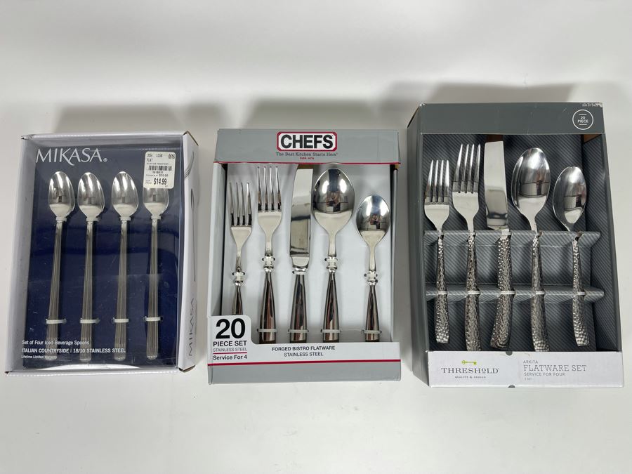 Three New Sets Of Stainless Steel Flatware