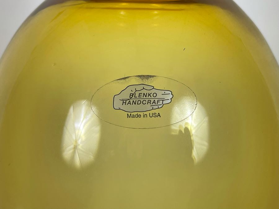 Large Topaz Blenko Glass Vase 21H Retails $119 [Photo 2]