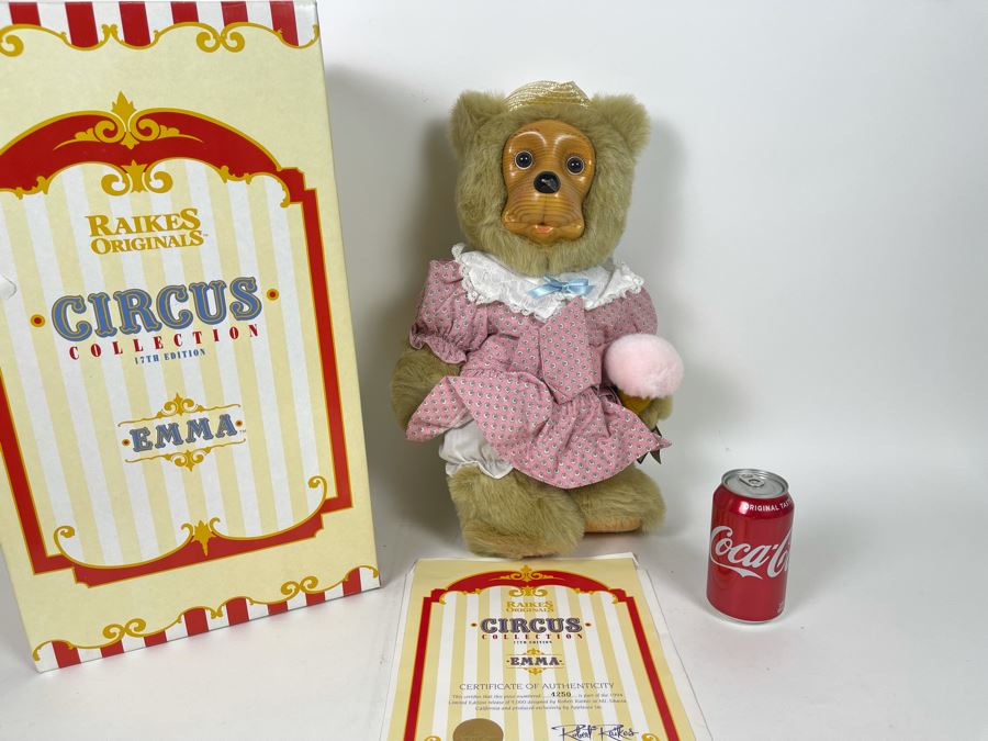 New Limited Edition Raikes Original Circus Collection Emma Wooden Bear With Cert And Box 18H [Photo 1]