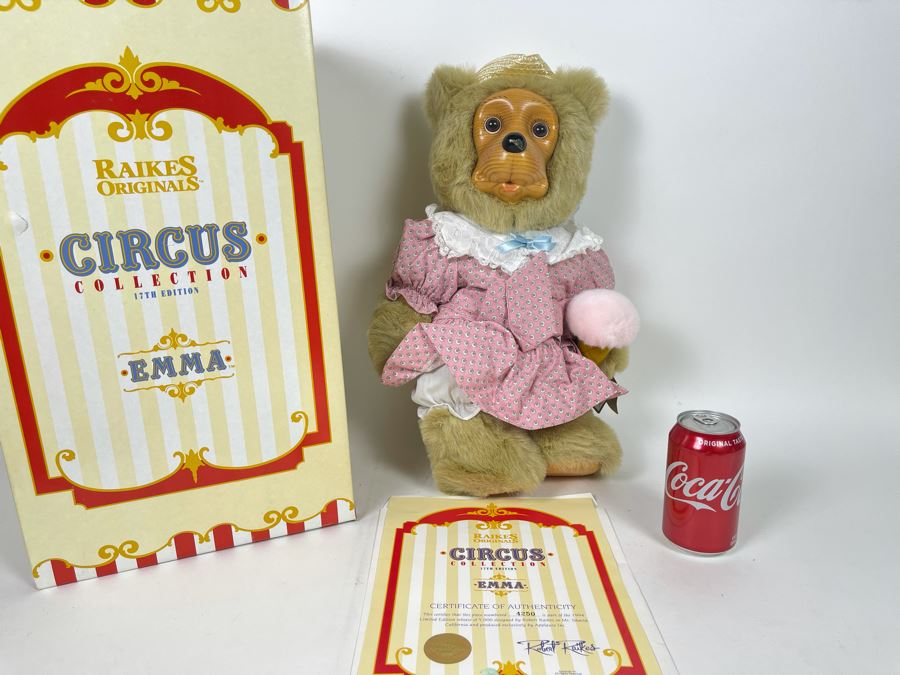 New Limited Edition Raikes Original Circus Collection Emma Wooden Bear With Cert And Box 18H [Photo 3]
