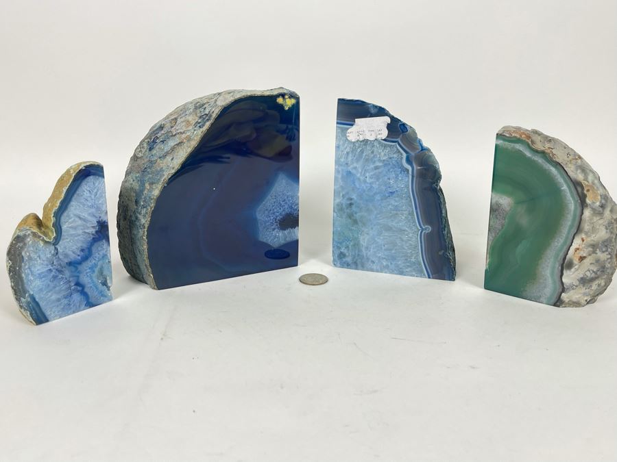 Set Of Four Polished Geode Bookends [Photo 2]