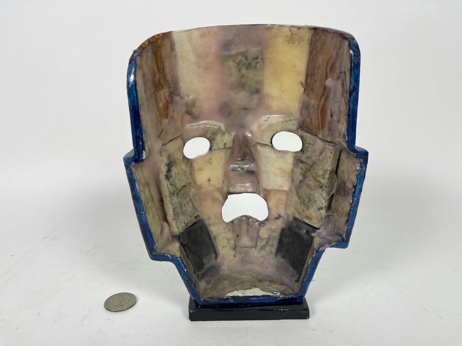 Inlaid Stone Mask Sculpture 6W X 8H [Photo 4]