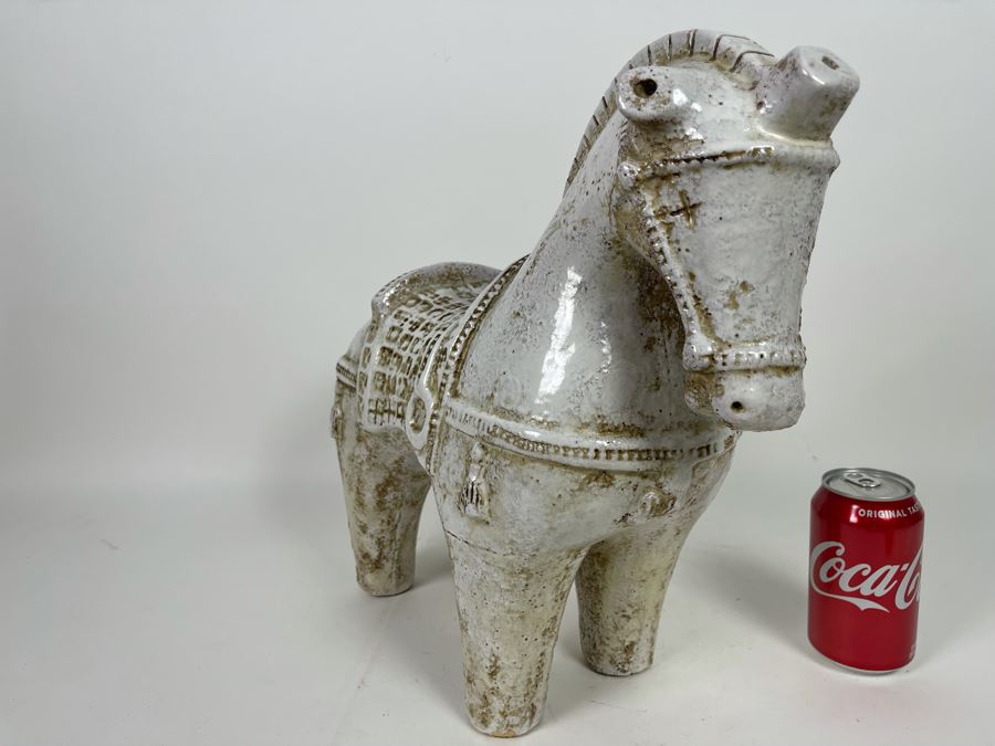 Decorative Asian White Ceramic Horse 17W X 7D X 15H [Photo 5]