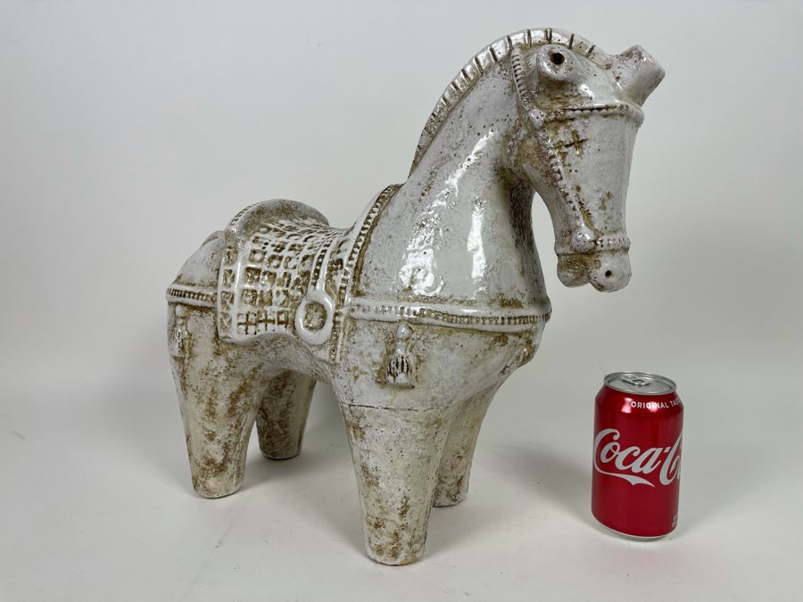 Decorative Asian White Ceramic Horse 17W X 7D X 15H [Photo 4]