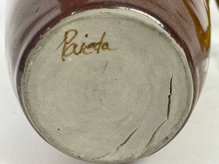 Pair Of Pottery Vases And Glass Sculpture 12.5H [Photo 7]