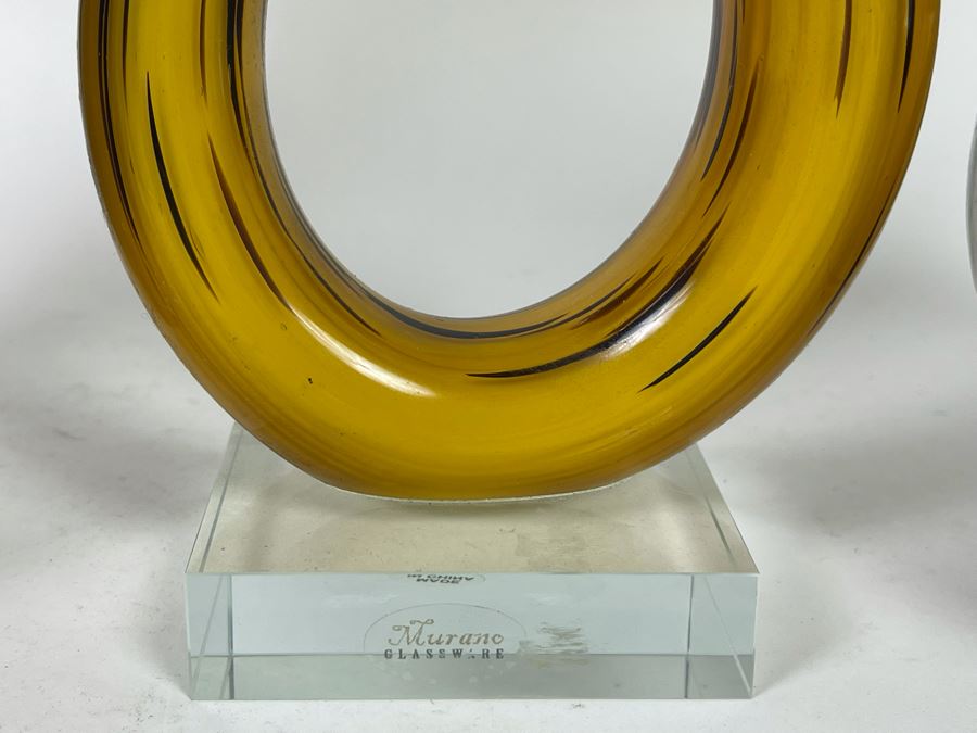 Pair Of Pottery Vases And Glass Sculpture 12.5H [Photo 5]