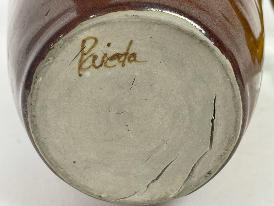 Pair Of Pottery Vases And Glass Sculpture 12.5H [Photo 8]