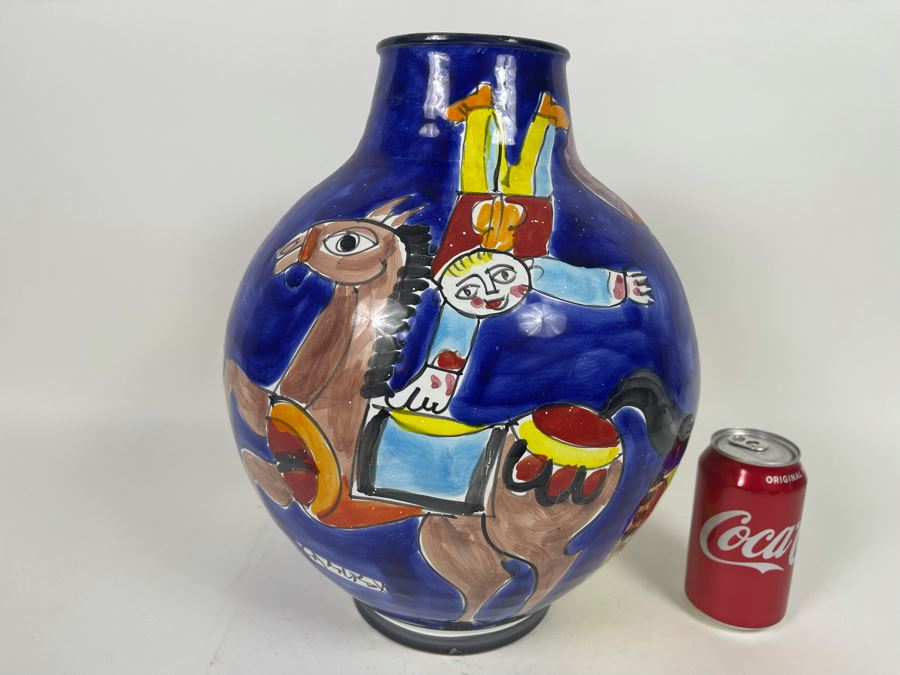 Large Signed Art Pottery Vase La Musa Italy 12W X 15H [Photo 5]