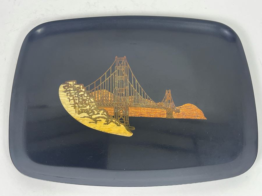 Couroc Of Montery Golden Gate Bridge Tray 12.5 X 9.5 [Photo 1]