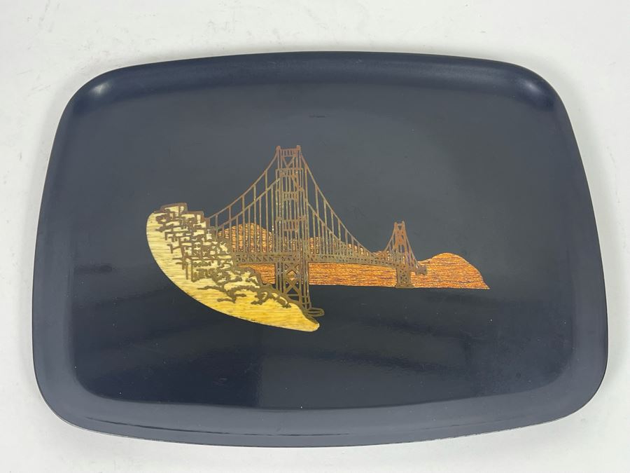 Couroc Of Montery Golden Gate Bridge Tray 12.5 X 9.5 [Photo 2]