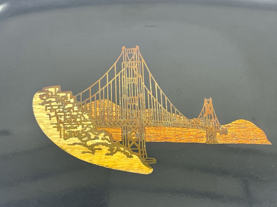 Couroc Of Montery Golden Gate Bridge Tray 12.5 X 9.5 [Photo 3]