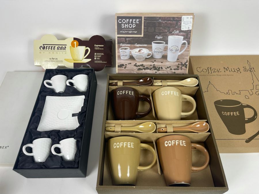 New Collection Of Various Coffee Mugs And Espresso Mugs Cups (4 Sets Total) [Photo 1]