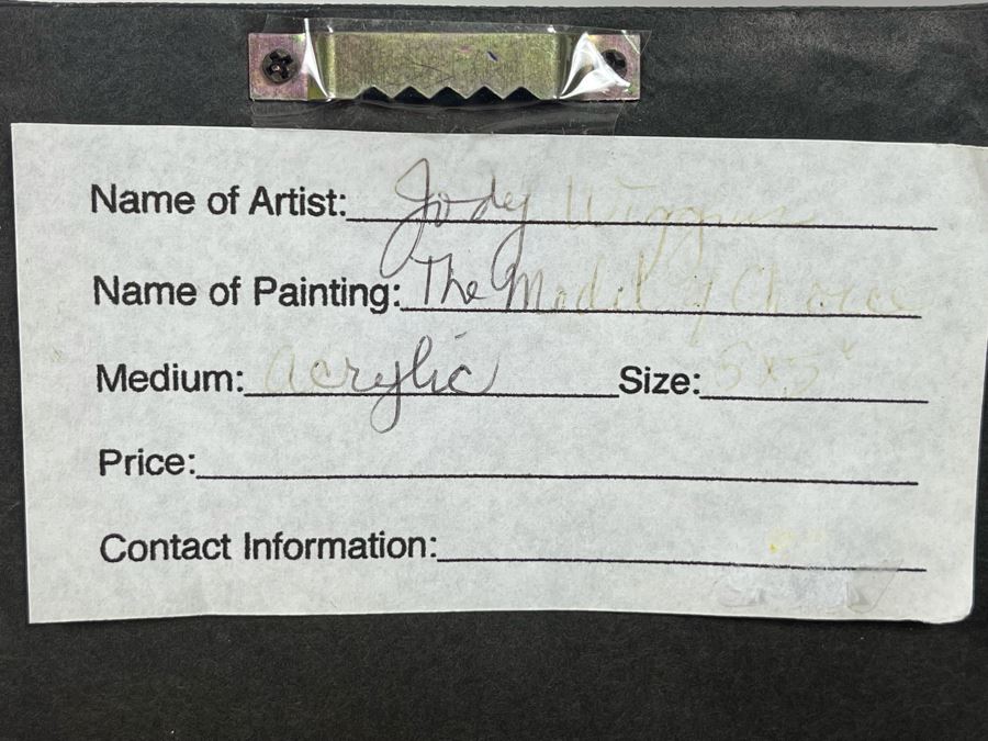 Small Original Painting With Stand, Mid-Century Ashtray And Pair Of Metal Candlesticks [Photo 6]