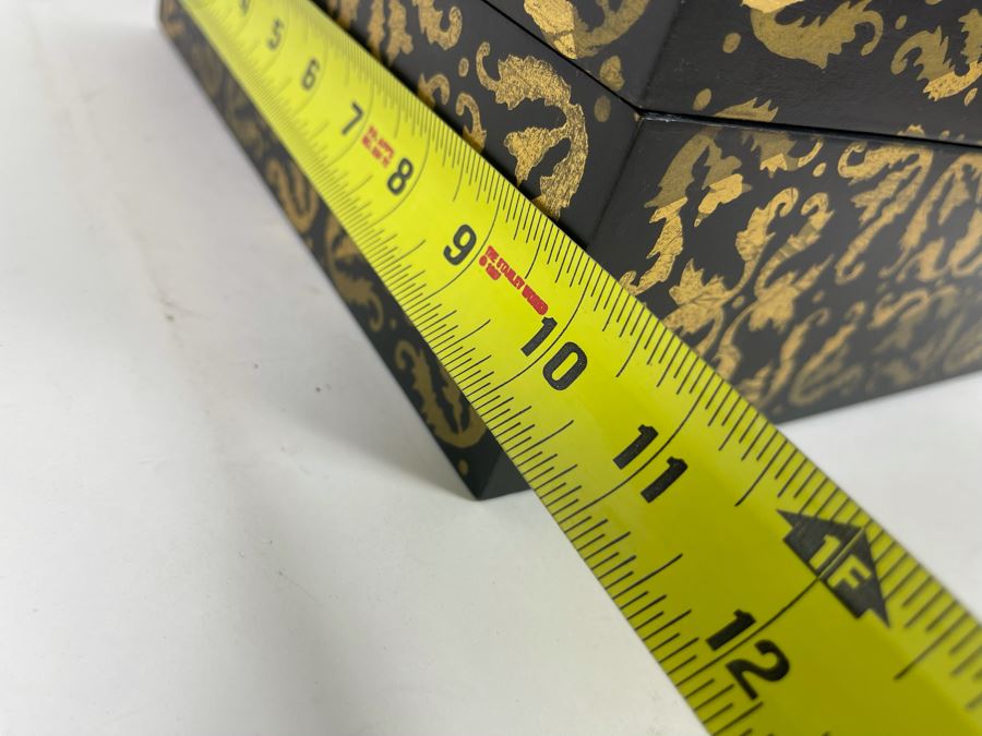 Decorative Black And Gold Box With Tassle Handle 13W X 10D X 4H [Photo 7]