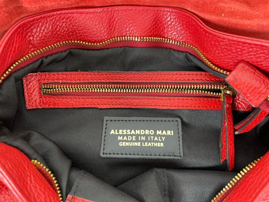 New Red Leather Italian Handbag By Alessandro Mari [Photo 6]