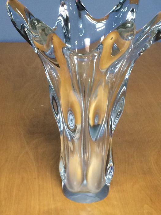 Large Art VANNES CRYSTAL Vase Cristal Vannes France [Photo 4]