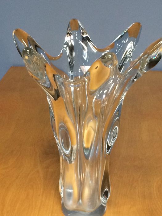 Large Art VANNES CRYSTAL Vase Cristal Vannes France [Photo 5]