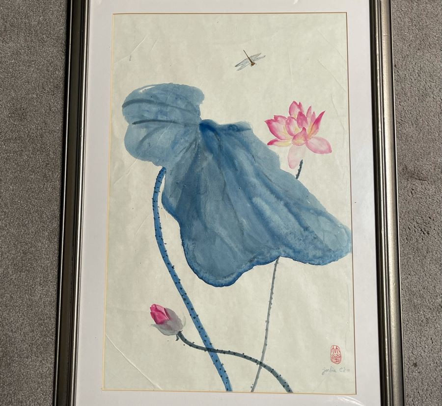Original Framed Chinese Painting By Julia Zhuying Chu 18W X 25H [Photo 2]