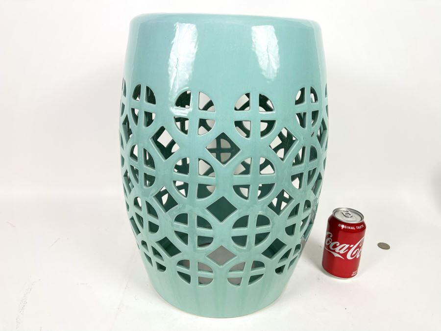 Teal Blue Garden Stool 18H [Photo 1]