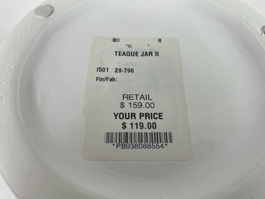 White Teague Jar 12H Retails $159 [Photo 3]