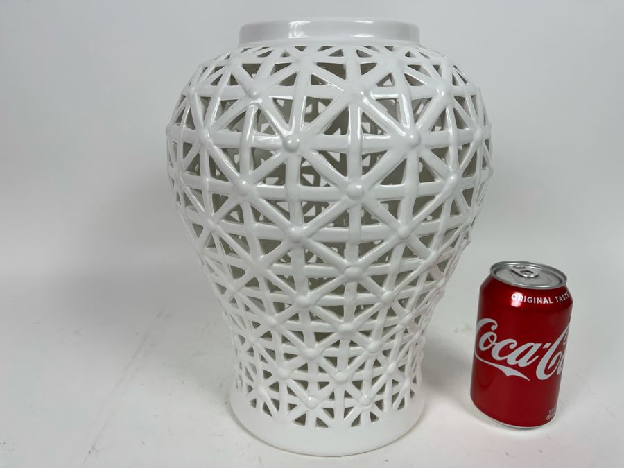 White Teague Jar 12H Retails $159 [Photo 1]