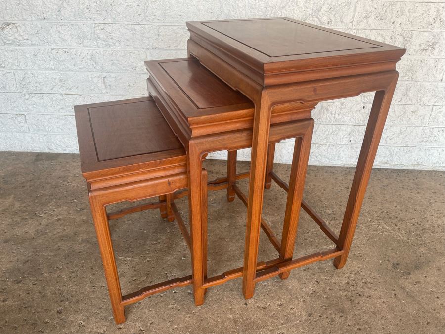 Chinese Nesting Tables Set Of Three 20W X 14D X 23.5H [Photo 2]