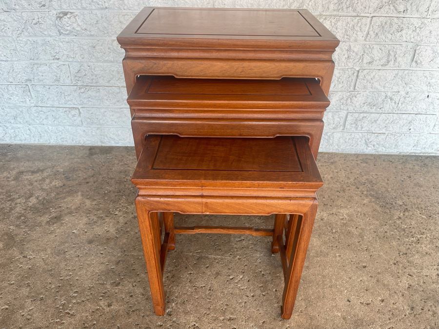 Chinese Nesting Tables Set Of Three 20W X 14D X 23.5H [Photo 5]