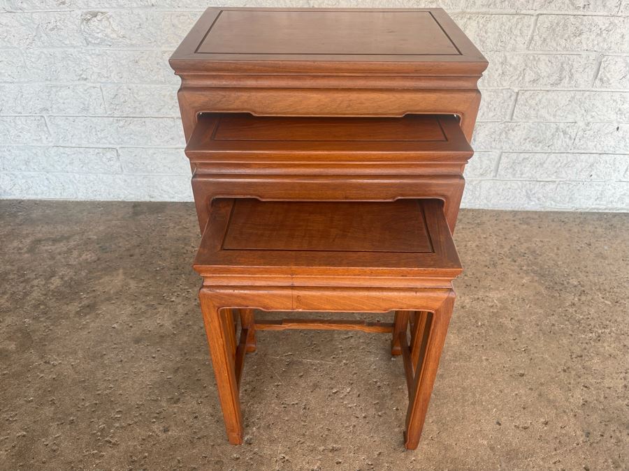 Chinese Nesting Tables Set Of Three 20W X 14D X 23.5H [Photo 3]