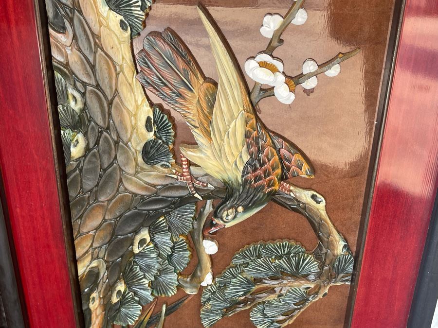 Set Of Four Asian Wooden Relief Carved Panels Each 13W X 48H [Photo 5]